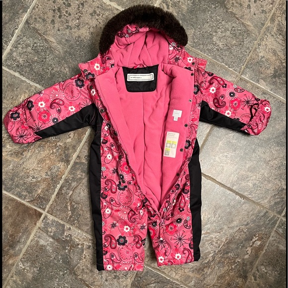 ☃️💖 MEXX Pink Paisley Snow suit Baby 9-12 months VGUC - Picture 2 of 11